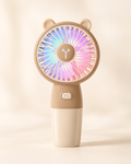 Handheld desktop fan cute cartoon mini portable small USB fan - Ears Brown